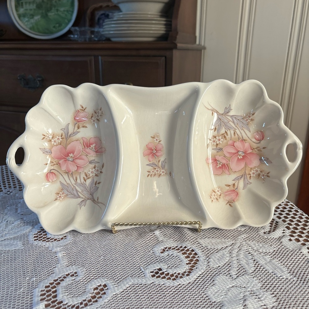 Vintage Floral Ceramic Dish